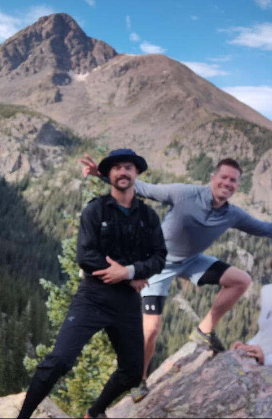Two men in colorado mountains